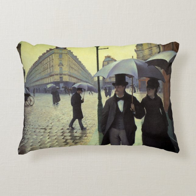 Paris Street Rainy Day by Gustave Caillebotte Dekokissen (Vorderseite)