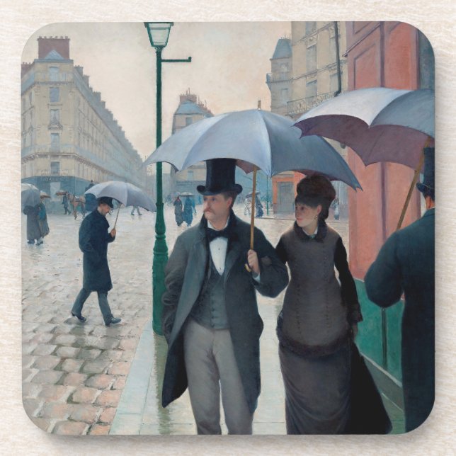 Paris Street Rainy Day by Gustave Caillebotte Getränkeuntersetzer (Vorderseite)