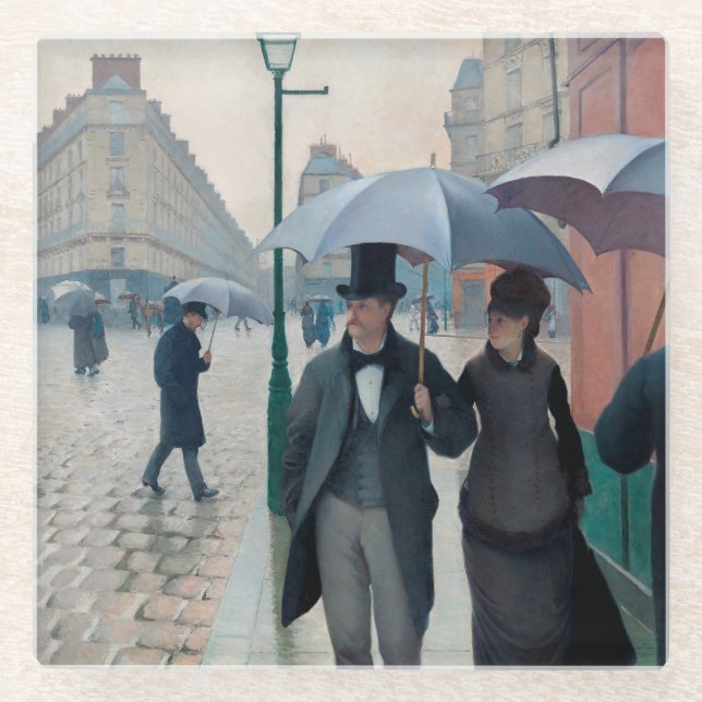 Paris Street Rainy Day by Gustave Caillebotte Glasuntersetzer (Vorderseite)