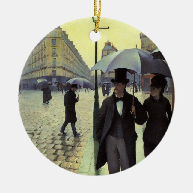 Paris Street Rainy Day by Gustave Caillebotte Keramik Ornament (Vorne)