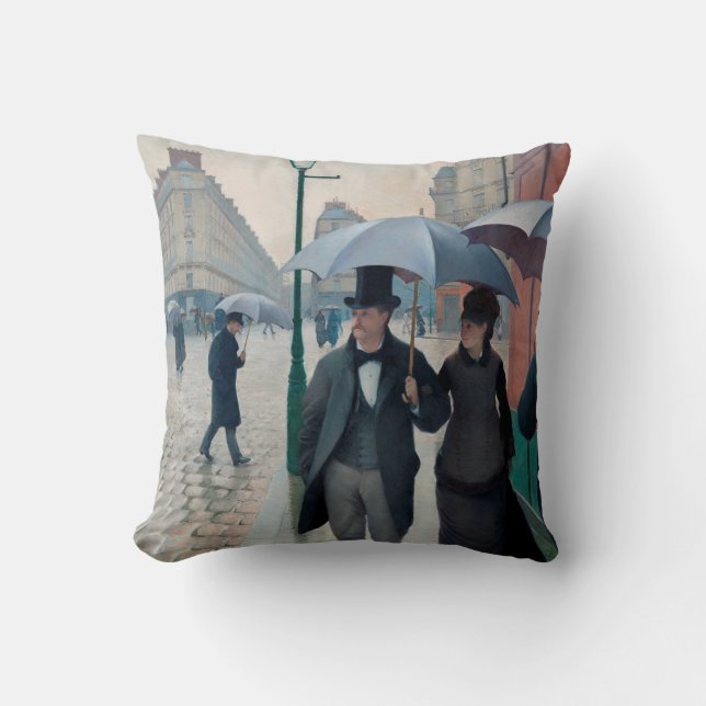 Paris Street Rainy Day by Gustave Caillebotte Kissen (Vorderseite)