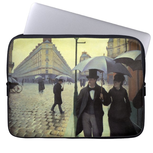 Paris Street Rainy Day by Gustave Caillebotte Laptopschutzhülle (Vorderseite)