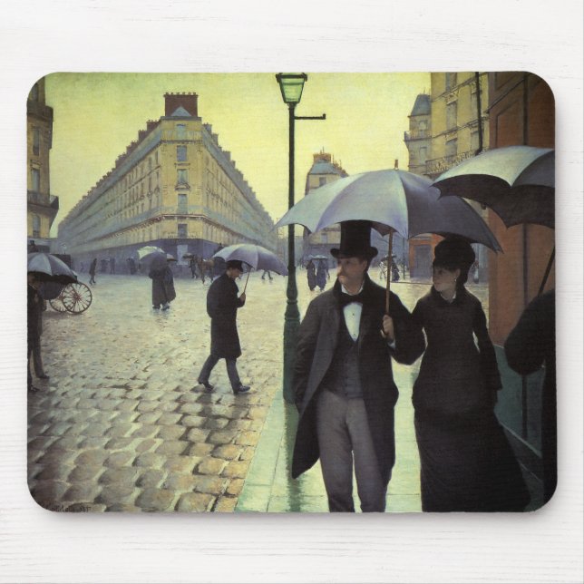 Paris Street Rainy Day by Gustave Caillebotte Mousepad (Vorne)