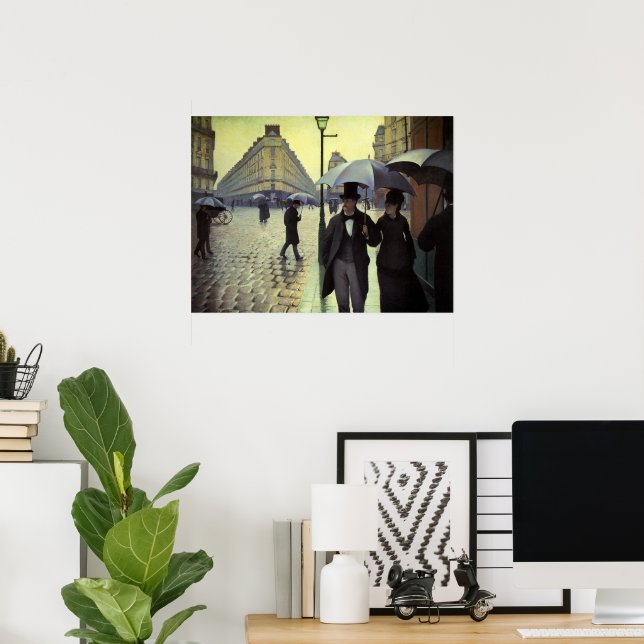 Paris Street Rainy Day by Gustave Caillebotte Poster (Heimbüro)