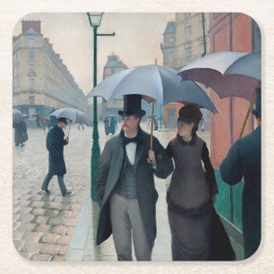 Paris Street Rainy Day by Gustave Caillebotte Rechteckiger Pappuntersetzer