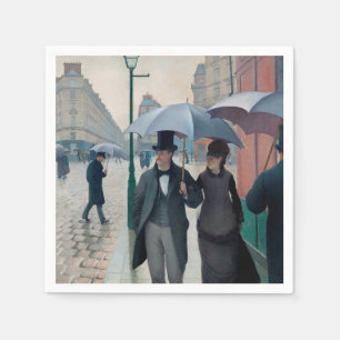 Paris Street Rainy Day by Gustave Caillebotte Serviette