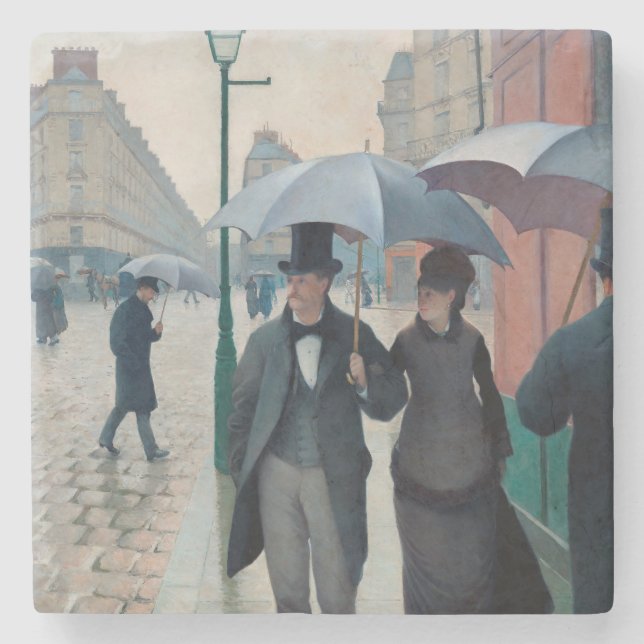 Paris Street Rainy Day by Gustave Caillebotte Steinuntersetzer (Vorderseite)