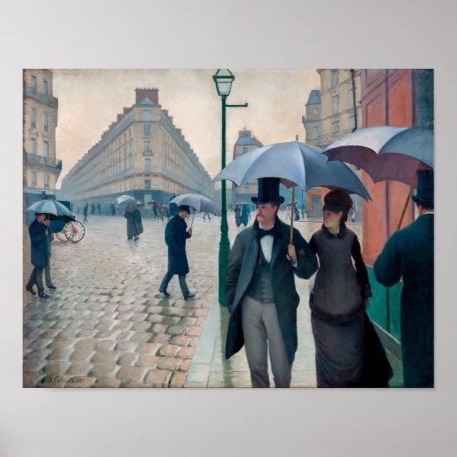 Paris Street Rainy Day | Gustave Caillebotte | Poster (Vorne)