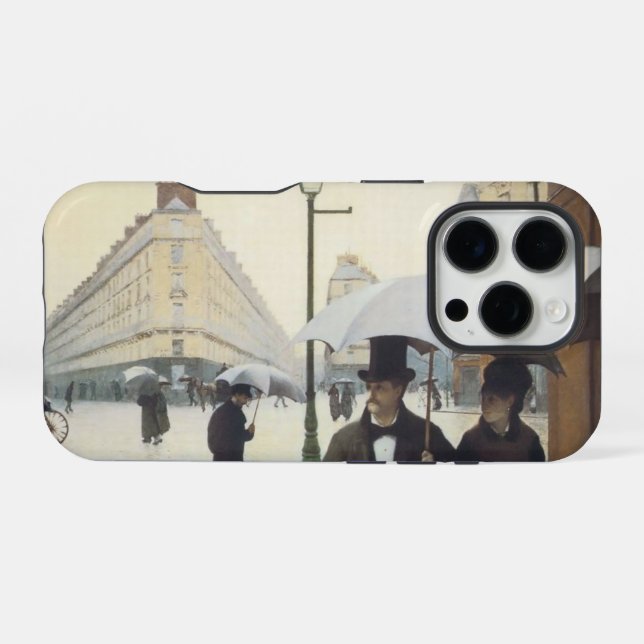 Paris Street Rainy Day iPhone 16 Pro Hülle (Rückseite (Horizontal))