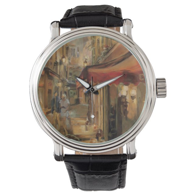 Paris Street Scene Armbanduhr (Vorderseite)