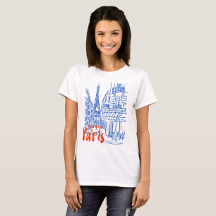 Paris Street Sketch Art T-Shirt