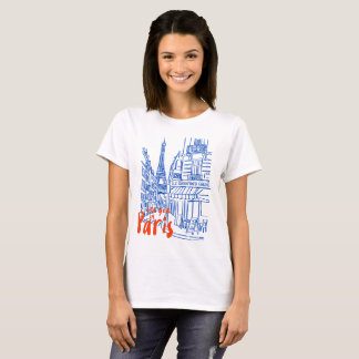 Paris Street Sketch Art T-Shirt