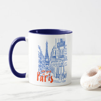 Paris Street Sketch Art Tasse
