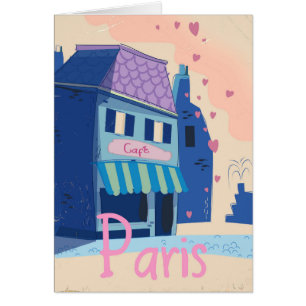 Paris Street Vintag Cartoon