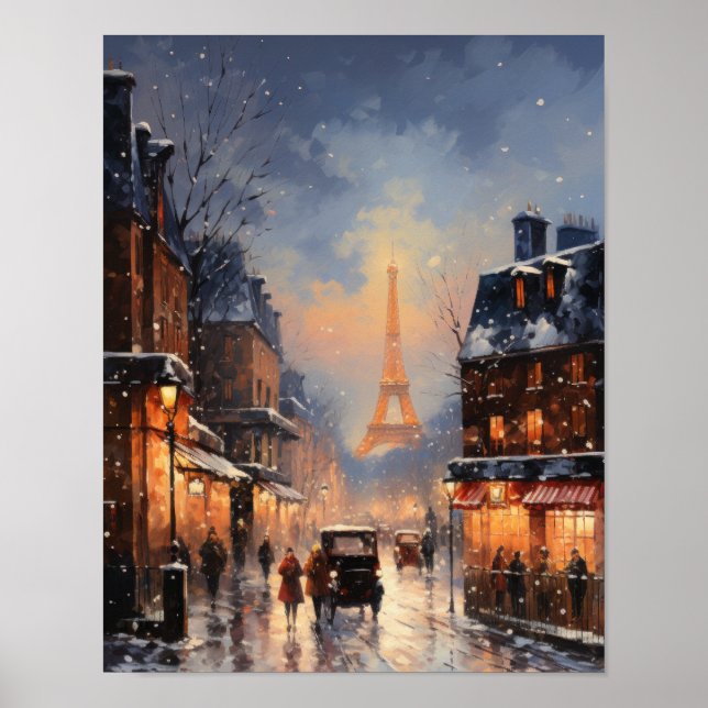 Paris Street Winter Scandposter Poster (Vorne)
