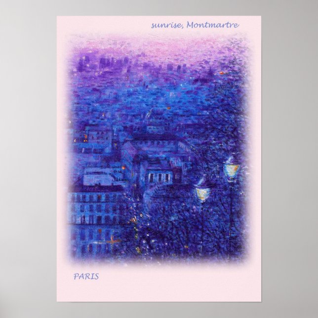 PARIS SUNRISE ÖL MALERIEREN FEINEN KUNSTPOSTER POSTER (Vorne)