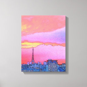 Paris Sunset Leinwanddruck