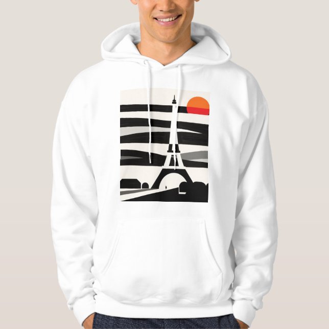 Paris Sunset Silhouette Hoodie (Vorderseite)