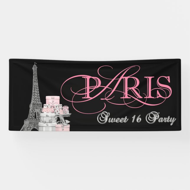 Paris Sweet 16 Party Banner (Horizontal)