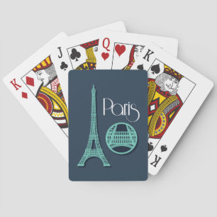 Paris Teal Spielkarten