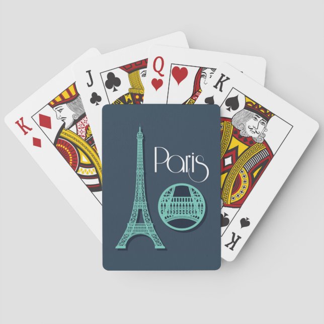 Paris Teal Spielkarten (Rückseite)