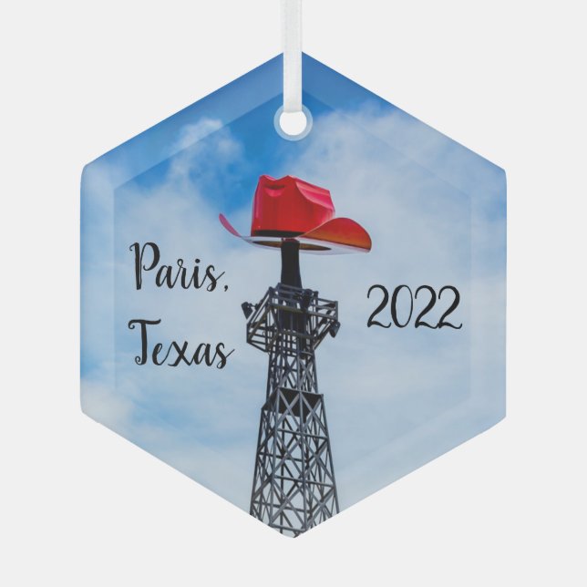 Paris, Texas - Red Cowboy Hat Ornament (Vorderseite)