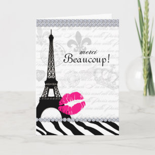 Paris Thank You Card Eiffel Tower Jewelry Zebra Dankeskarte