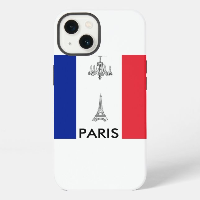 Paris Thema Eiffelturm französische Flagge iPhone Hülle (Rückseite)