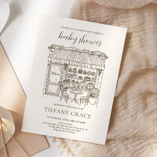 Paris Thema Französische Patisserie Baby Shower Einladung