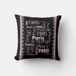 Paris - Thema Schwarz und Rosa Kissen