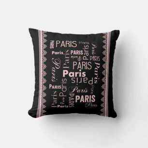 Paris - Thema Schwarz und Rosa Kissen