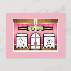 Paris Thème Pink Patisserie Carte postale