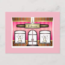 Paris Thème Pink Patisserie Carte postale