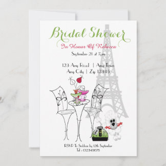 Paris Themed Brautparty Einladung