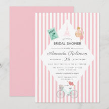 Paris Themed Bridal Dusche Einladung