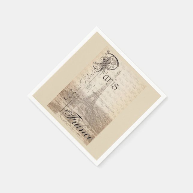 Paris Themed Cocktail Napkins Serviette (Ecke)
