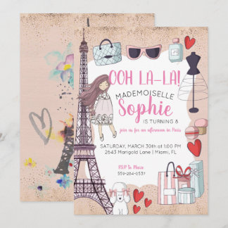Paris Themed Party Einladung