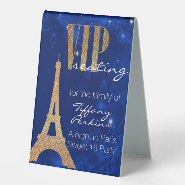 Paris Themed Partys VIP  Tischaufsteller (Vorderseite)