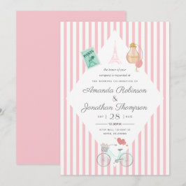 Paris Themed Wedding Personalisierte Einladung