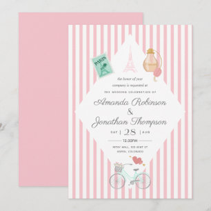 Paris Themed Wedding Personalisierte Einladung