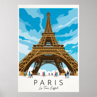 Paris • Tour Eiffel | Affiche de Voyage Vintage
