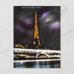 Paris Tour Eiffel am Abend Postkarte