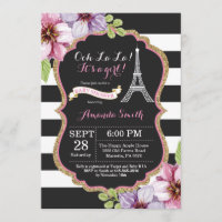 Paris Tour Eiffel Baby shower Invitation