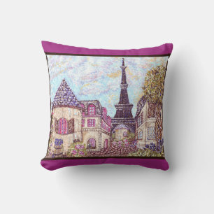 Paris / Tour Eiffel, coussin vin & raisin