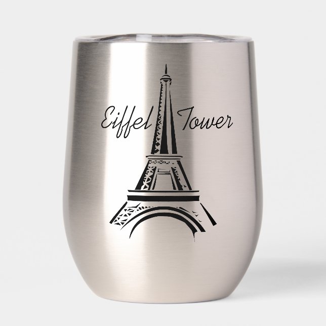 Paris Tour Eiffel Design Vin Thermique Tumbler (Arrière)