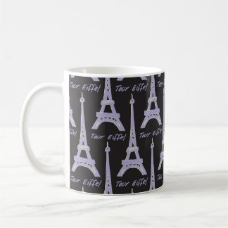 Paris Tour Eiffel France Mug violet et noir