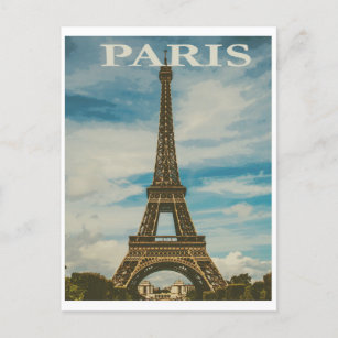 Paris Tour Eiffel France Vintage voyage Carte post