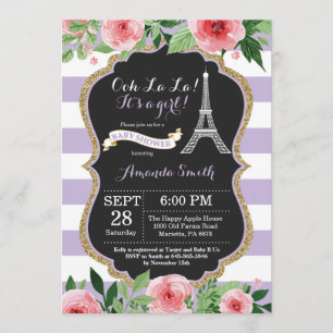 Paris Tour Eiffel Invitation Baby shower