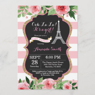 Paris Tour Eiffel Invitation Baby shower