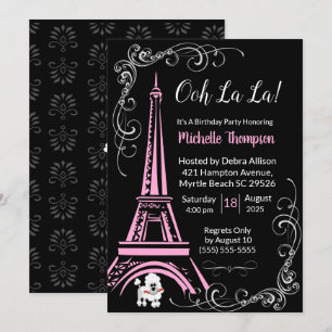 Paris Tour Eiffel Invitations d'anniversaire